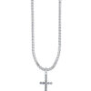 TOMEI Cross Pendant, White Gold 375