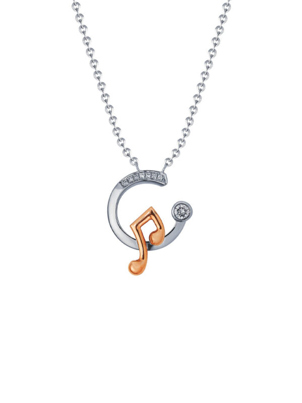 TOMEI Diamond Necklace, White+Rose Gold 750