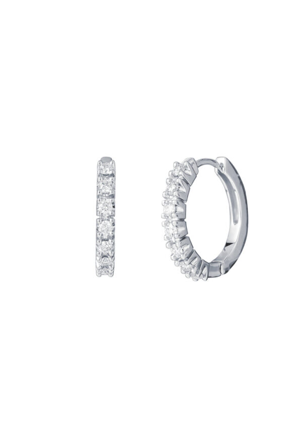 TOMEI Eternity Diamond Earrings, White Gold 750