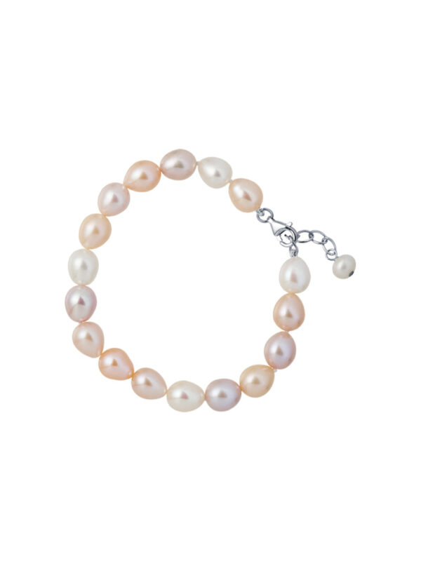 TOMEI Natural Pearl Bracelet, Mixed Cream-Pink-Purple