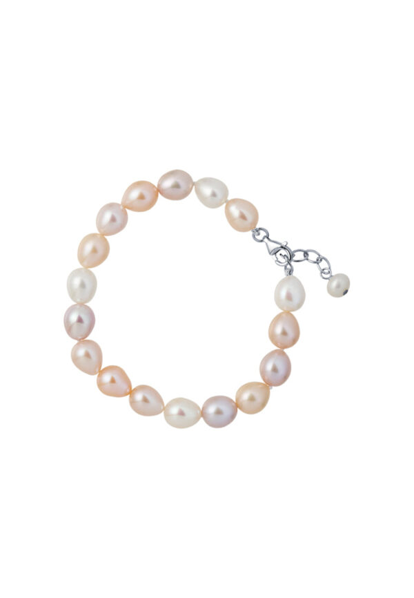 TOMEI Natural Pearl Bracelet, Mixed Cream-Pink-Purple