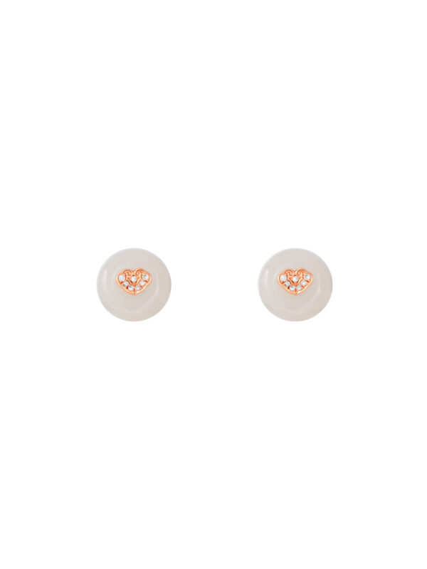 TOMEI Nephrite Collection Earrings, Rose Gold 750