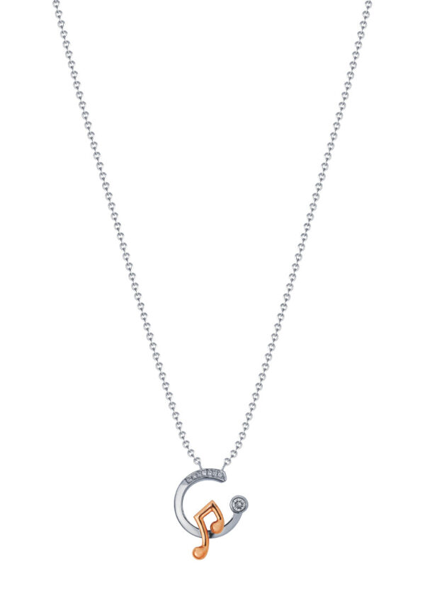 TOMEI Diamond Necklace, White+Rose Gold 750