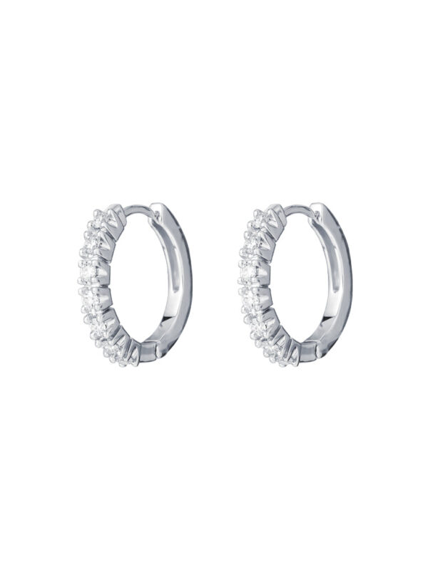 TOMEI Eternity Diamond Earrings, White Gold 750