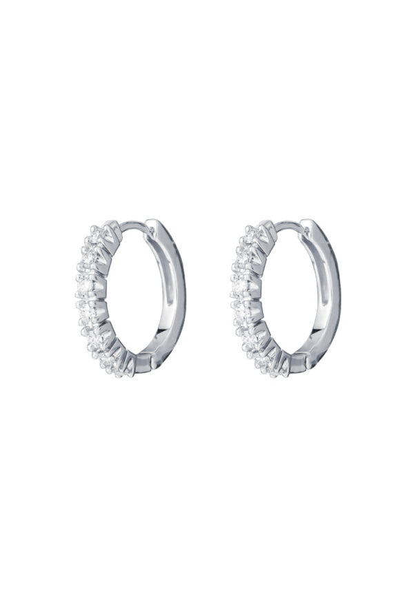 TOMEI Eternity Diamond Earrings, White Gold 750