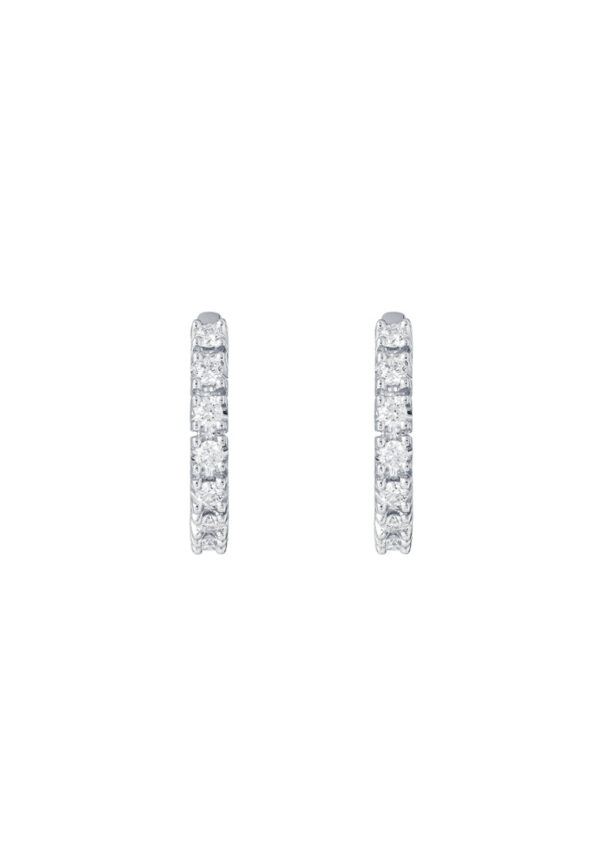TOMEI Eternity Diamond Earrings, White Gold 750