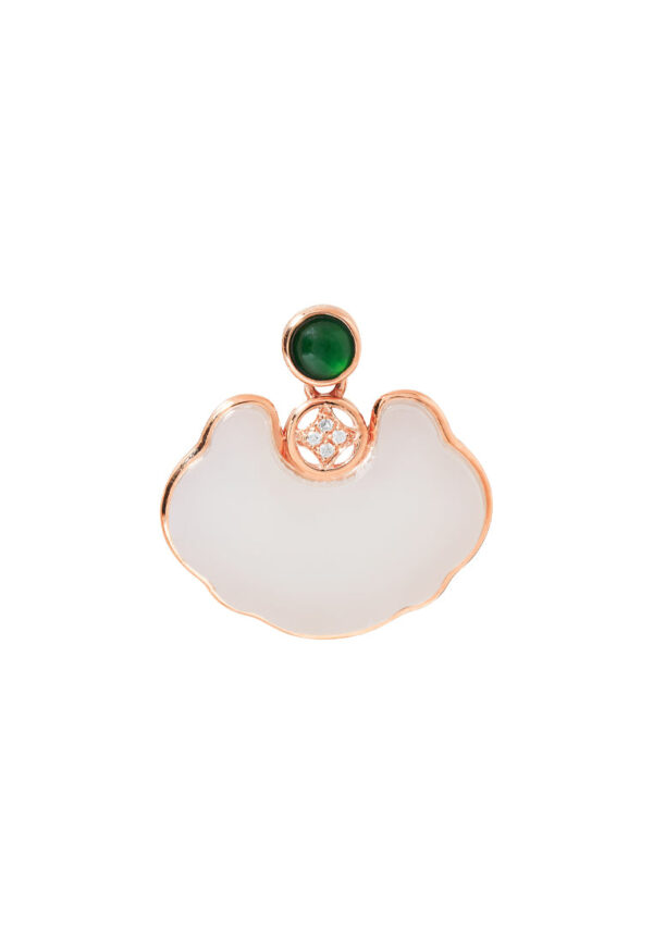TOMEI Nephrite Collection Pendant, Rose Gold 750