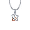 TOMEI Diamond Pendant Set, White+Rose Gold 585