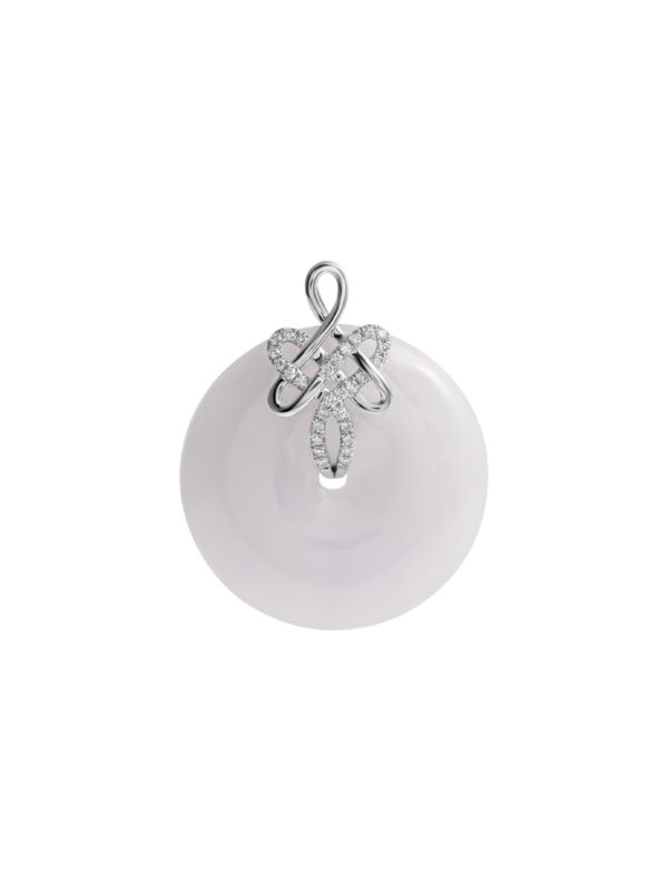 TOMEI Infinite Well-Being Jade Pendant, White Gold 750