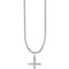 TOMEI Cross Pendant, White Gold 375