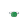 TOMEI Elliptical Jade Ring, White/Yellow Gold 750