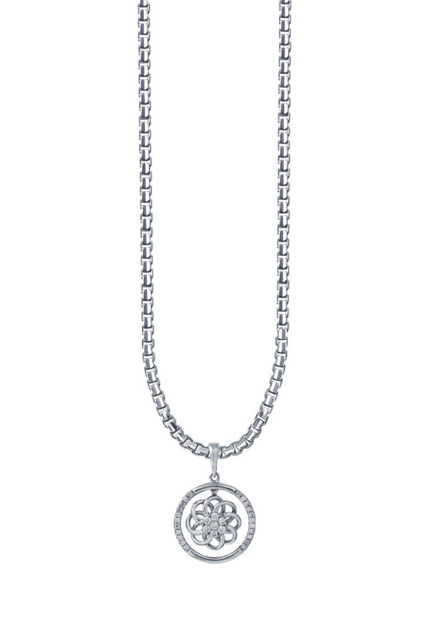 TOMEI Diamond Pendant, White Gold 750