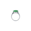 TOMEI Elliptical Jade Ring, White/Yellow Gold 750