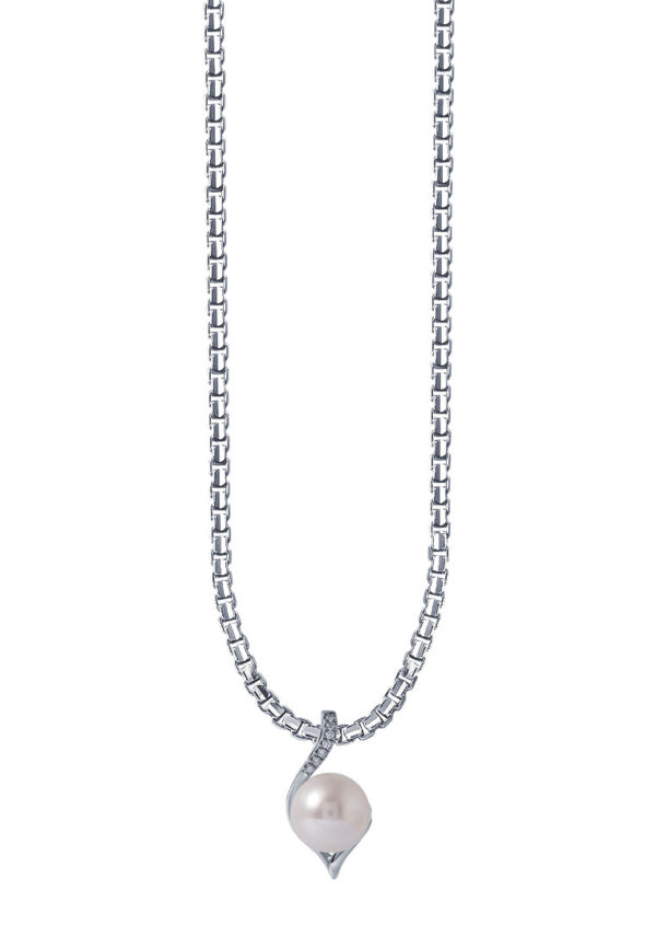 TOMEI Espoir Pearl Pendant, White Gold 375