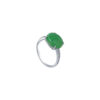TOMEI Elliptical Jade Ring, White/Yellow Gold 750