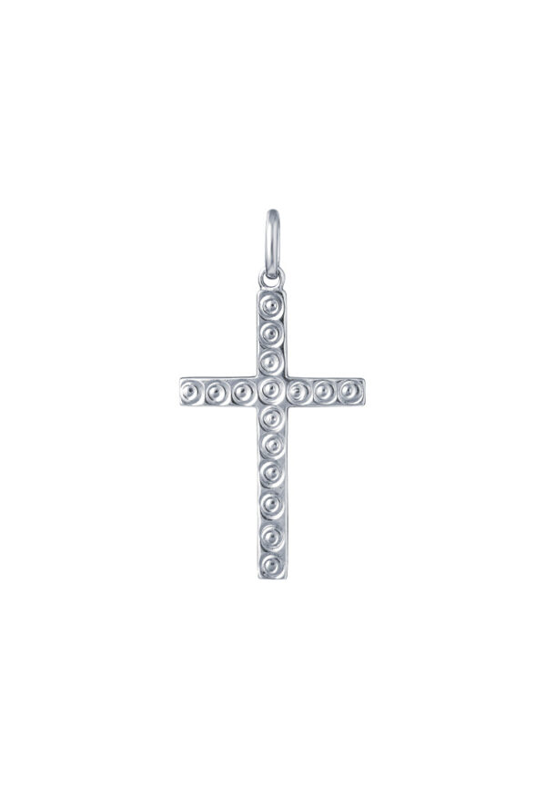 TOMEI Cross Pendant, White Gold 375