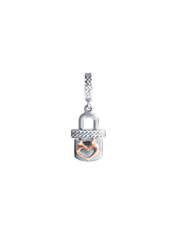 TOMEI Love Lockpad Charm, White Gold 585