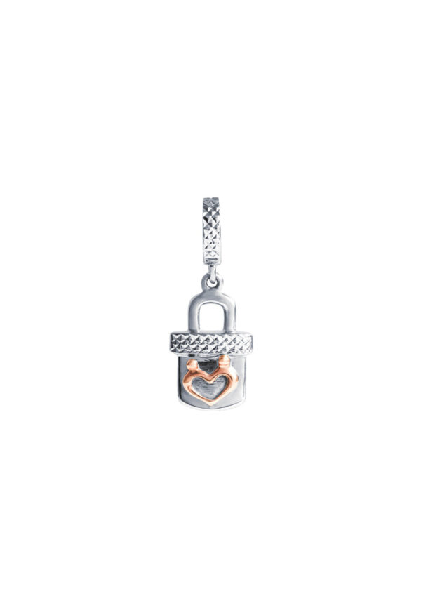 TOMEI Love Lockpad Charm, White Gold 585