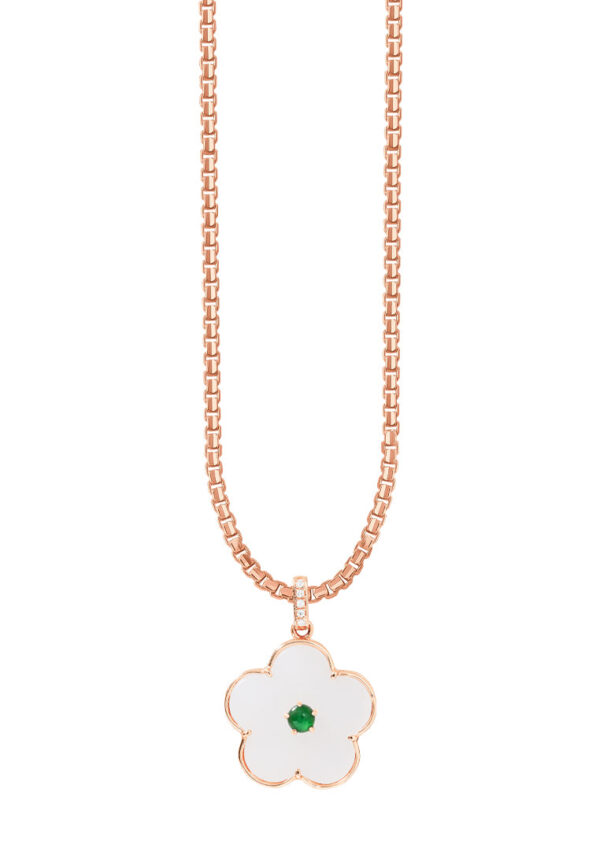 TOMEI Nephrite Collection Pendant, Rose Gold 750