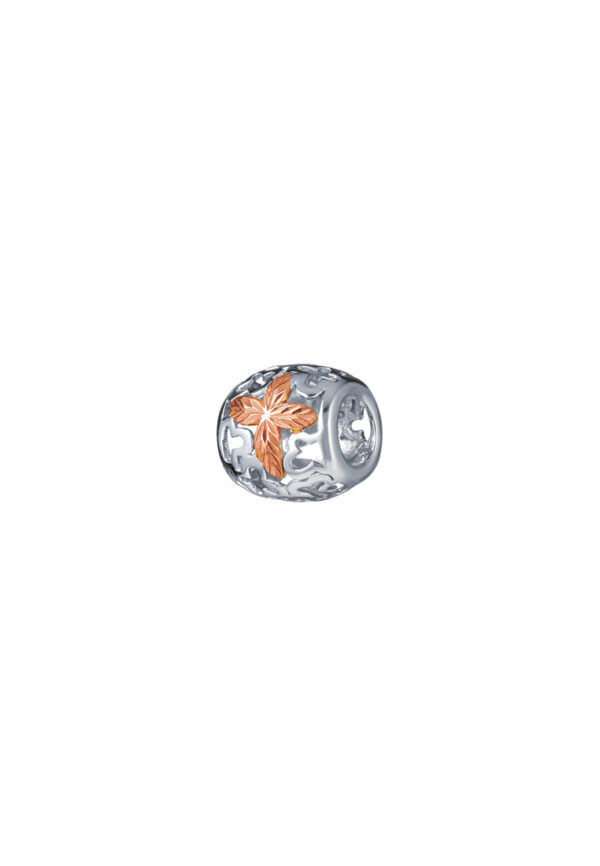 TOMEI Butterfly Charm, White+Rose Gold 585
