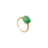 TOMEI Elliptical Jade Ring, White/Yellow Gold 750