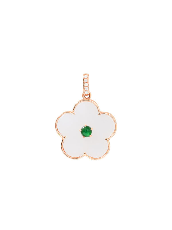 TOMEI Nephrite Collection Pendant, Rose Gold 750