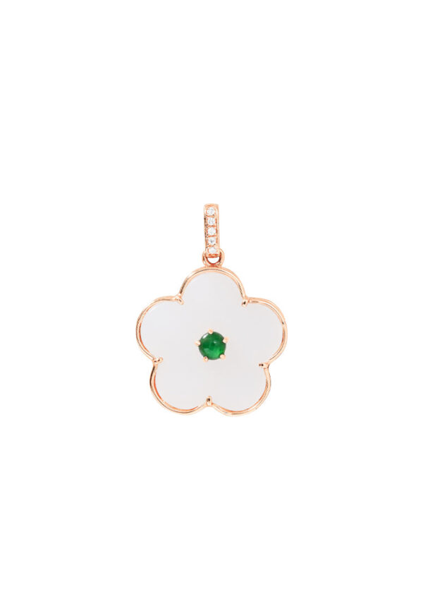 TOMEI Nephrite Collection Pendant, Rose Gold 750