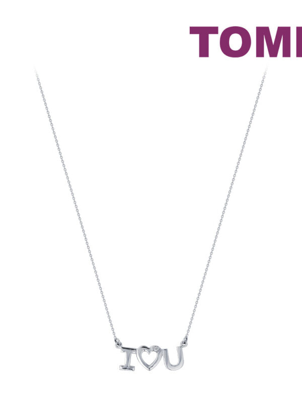TOMEI I LOVE U Diamond Necklace, White Gold 375