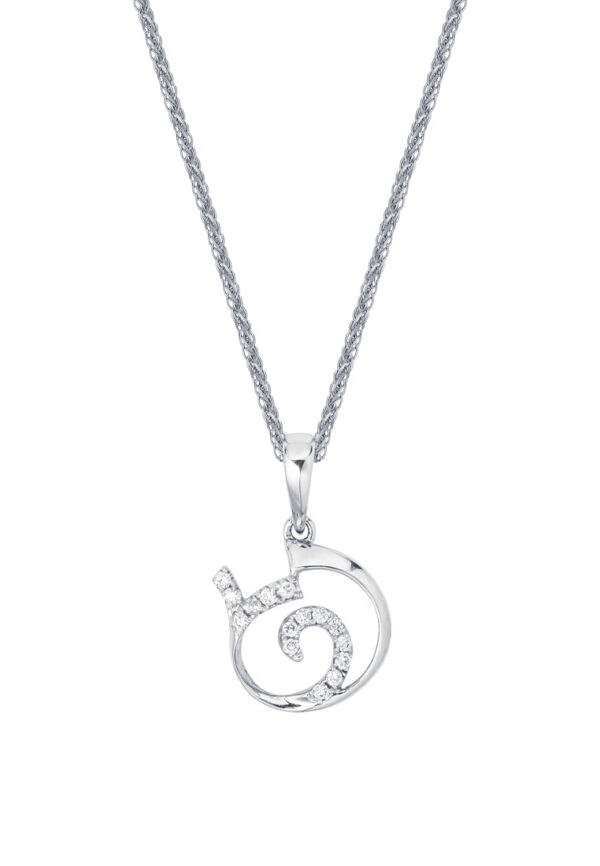 TOMEI Pendant Set, Diamond White Gold 375