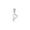 TOMEI Pinkish Heart Charm, White+Rose Gold 585