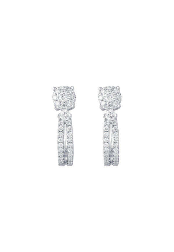 TOMEI Diamond Earrings, White Gold 750
