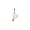 TOMEI Pinkish Heart Charm, White+Rose Gold 585