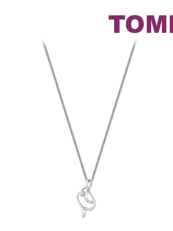 TOMEI Minimalist Pendant Set, Diamond White Gold 375