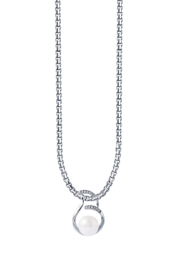 TOMEI Espoir Pearl Pendant, White Gold 375