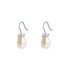 TOMEI Lovely Bow Tie Pearl Earrings, White Gold 585