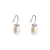 TOMEI Lovely Bow Tie Pearl Earrings, White Gold 585