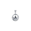 TOMEI Crown Love Pendant, White Gold 750