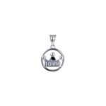 TOMEI Crown Love Pendant, White Gold 750