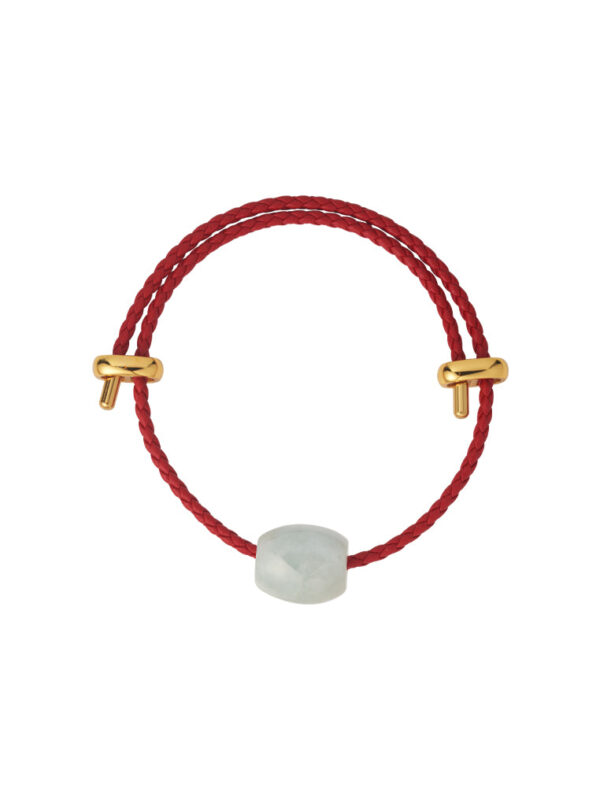 TOMEI Palace Grace Lu Lu Tong Charm with Red Rope Bracelet, Natural Jade