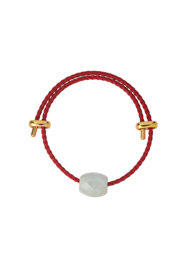 TOMEI Palace Grace Lu Lu Tong Charm with Red Rope Bracelet, Natural Jade