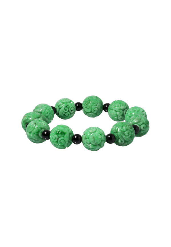 TOMEI Palace Grace Dwi-Tone Carved Jade Bracelet