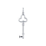 TOMEI Key Pendant, White Gold 375