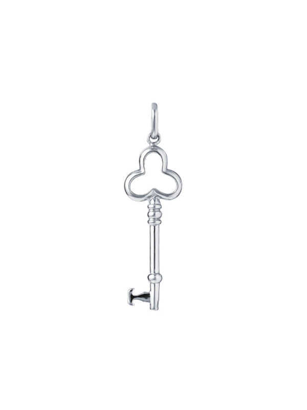 TOMEI Key Pendant, White Gold 375