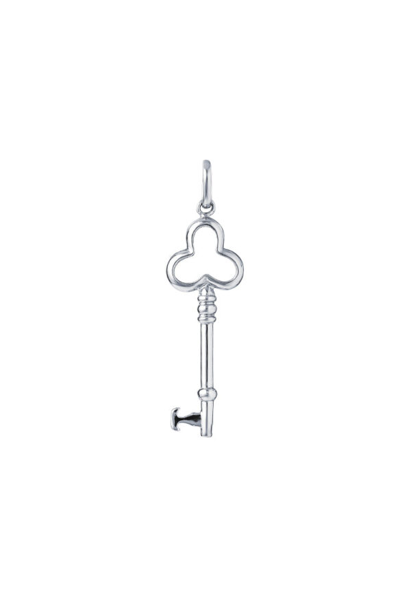 TOMEI Key Pendant, White Gold 375