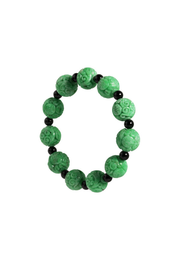 TOMEI Palace Grace Dwi-Tone Carved Jade Bracelet