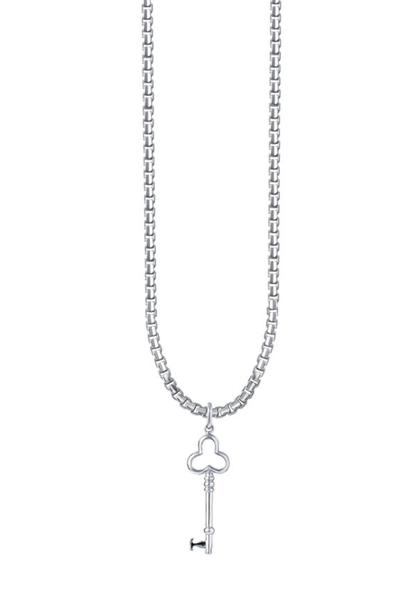 TOMEI Key Pendant, White Gold 375