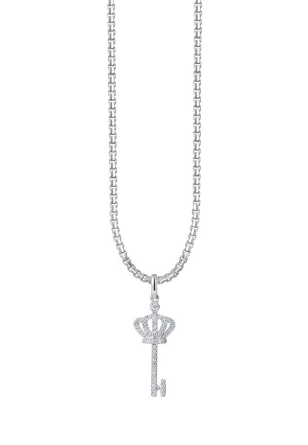 TOMEI Key Pendant, Diamond White Gold 750