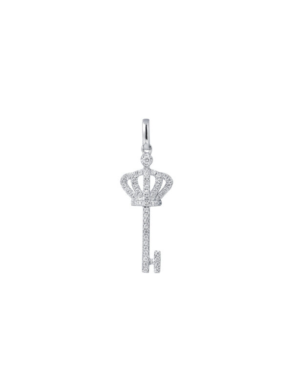 TOMEI Key Pendant, Diamond White Gold 750
