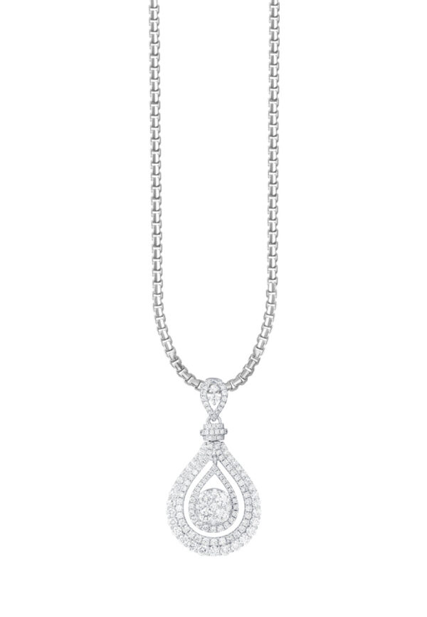 TOMEI Droplet Pendant, Diamond White Gold 750