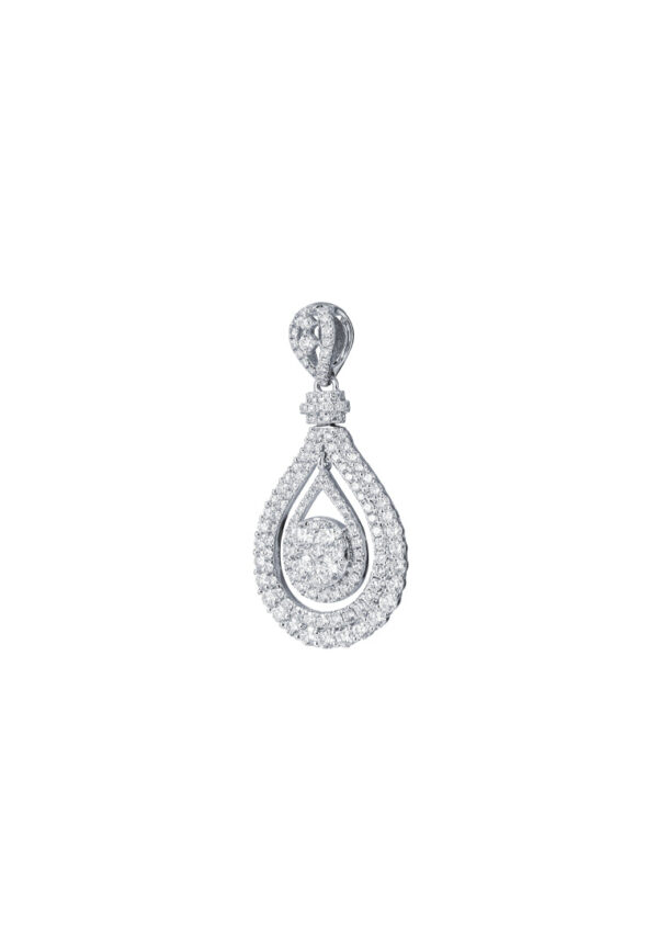 TOMEI Droplet Pendant, Diamond White Gold 750